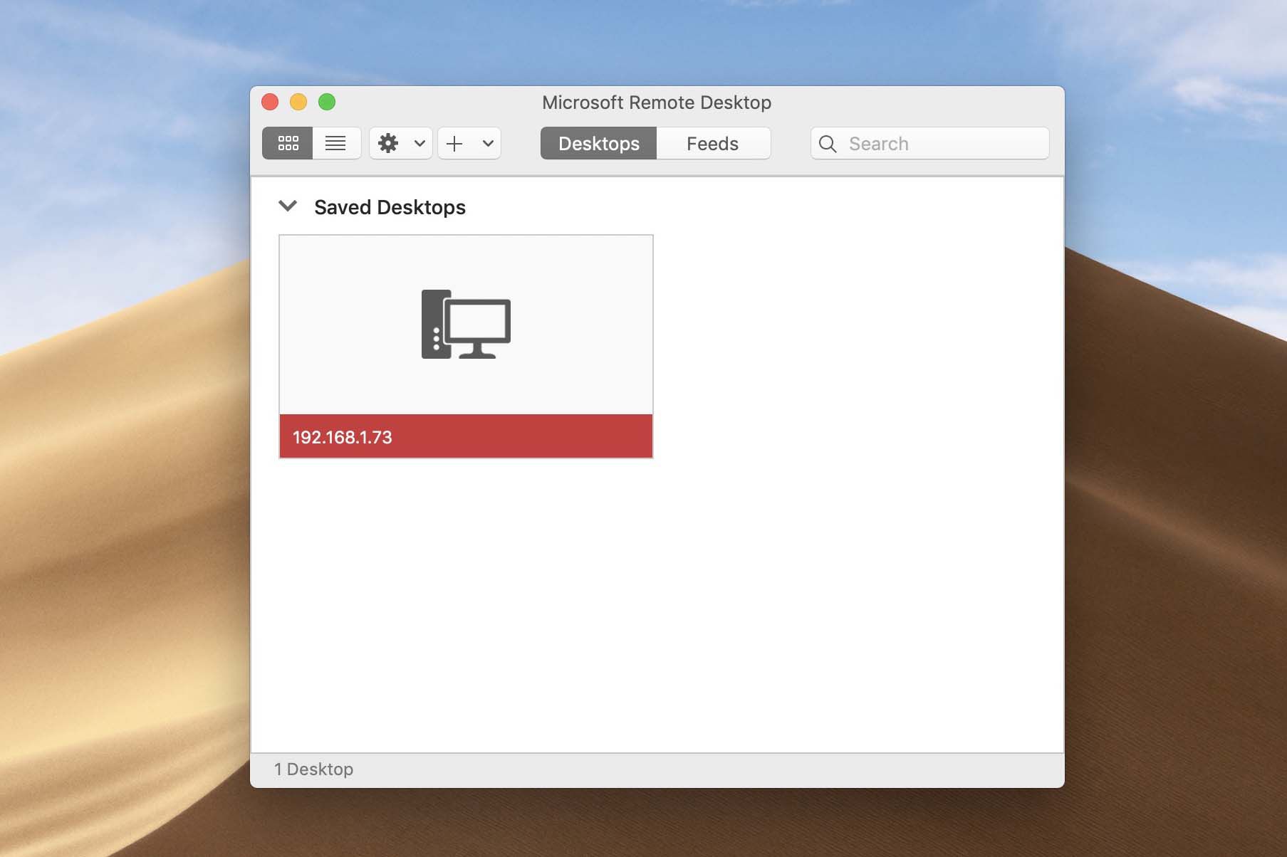 using remote dektop app for mac